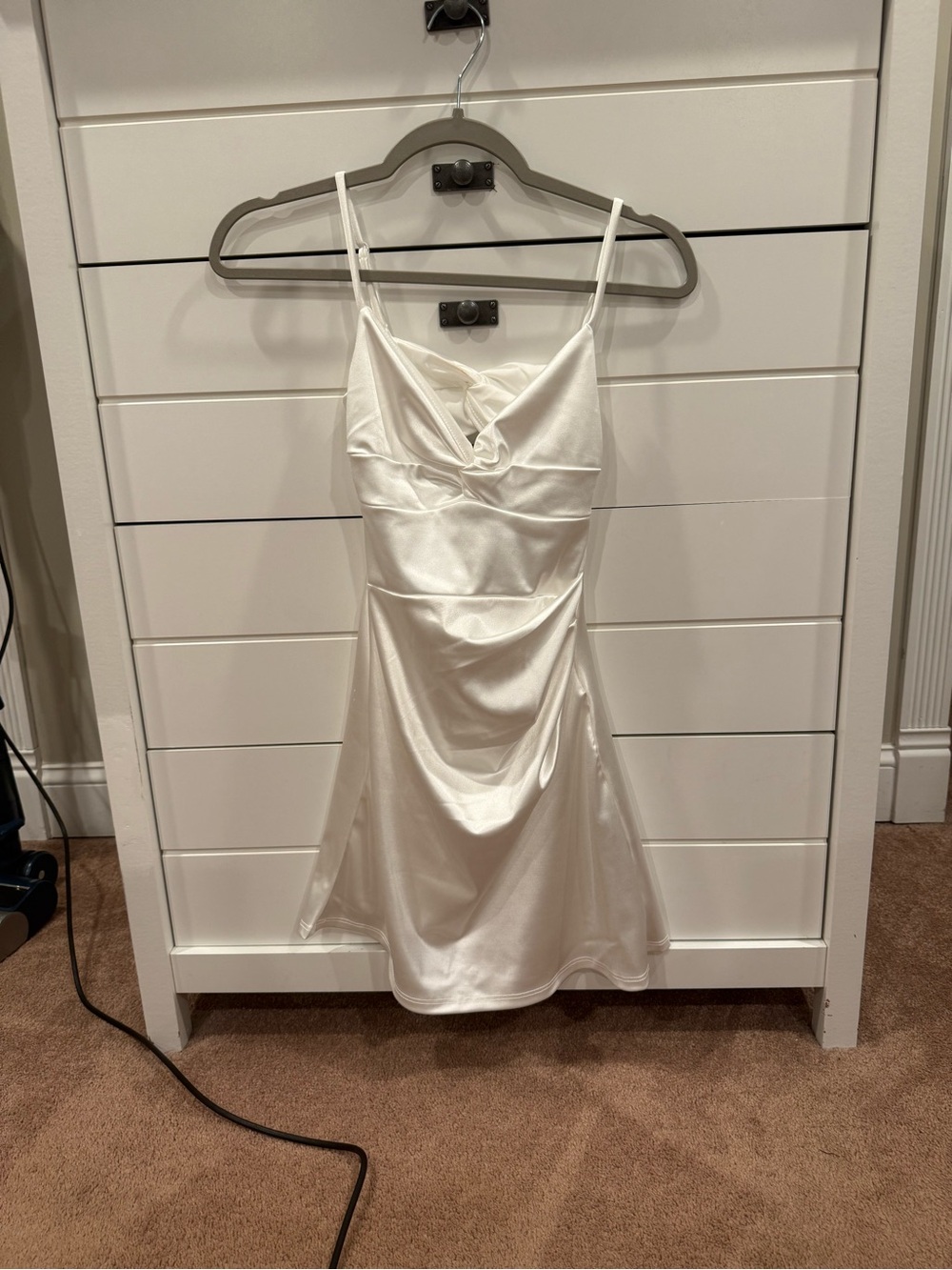 Windsor White Satin Mini Slip Dress